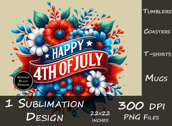 Download 4th of July Floral Banner Graphic - Premium Bundle